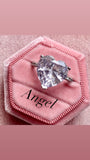 Angel heart cut cubic zirconia luxury crystal ring