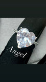 Angel heart cut cubic zirconia luxury crystal ring