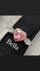 Bella heart cut cubic zirconia luxury crystal ring