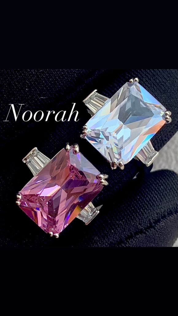 Noorah luxury Emerald cut crystal ring