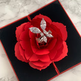 Pop up red rose ring gift box (box only ring not included)